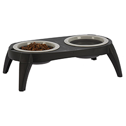 Plato Doble Alto para Mascota con Soporte