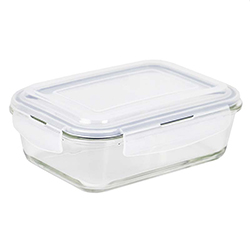 Contenedor Hermético Rectangular de Vidrio 35 Onzas