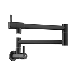 Grifería de Pared para Cocina con Brazo 19cm Negro Mate Vitta