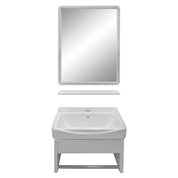 Mueble de Baño Aéreo Blanco con Espejo y Repisa
