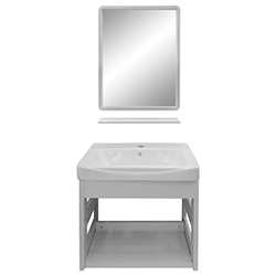 Mueble de Baño Aéreo Blanco con Espejo y Repisa 50x45x36cm