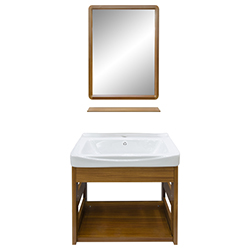 Mueble de Baño Aéreo Café con Espejo y Repisa 50x45x36cm