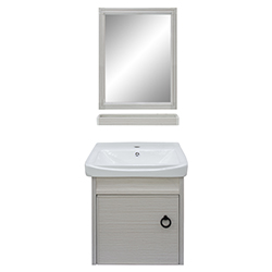 Mueble de Baño Aéreo Blanco con Espejo y Repisa 43x36cm