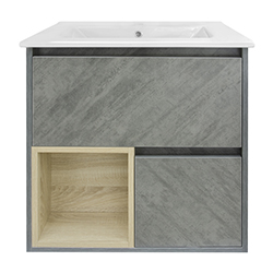 Mueble con Lavamanos Blanco Gris Arena 61x60x47cm