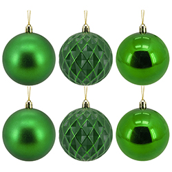 Bola Navideña Verde 8cm 6 Piezas