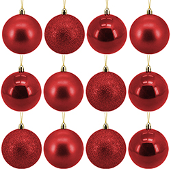 Bola Navideña Rojo 6cm 12 Piezas