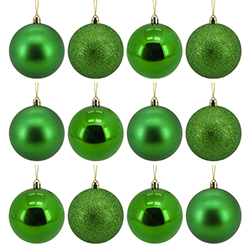Bola Navideña Verde 6cm 12 Piezas