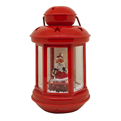 Farol Rojo con Santa 15cm