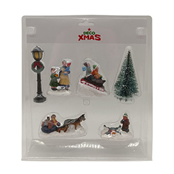 Adornos para Pueblo Navideño Set 6 Piezas