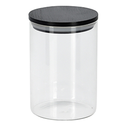 Frasco Hermético de Vidrio 575ml con Tapa Negra 