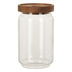 Frasco Hermético de Vidrio 700ml con Tapa de Madera