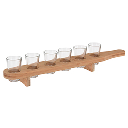 Vaso Shot con Base Bambú 7 Piezas