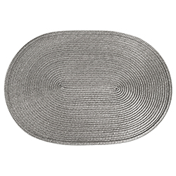 Individual Tejido Oval Gris 44x29cm