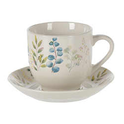 Taza con Plato 200ml Green Garden