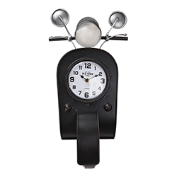 Reloj de Pared Metal Negro Diseño de Moto