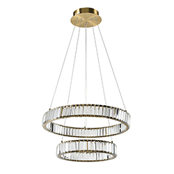 Lámpara de Techo Bordi Duo Led 46.5w Oro Cristal Luz Cálida