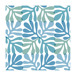 Servilleta Coral Pattern Blue 33x33cm 20 Unidades