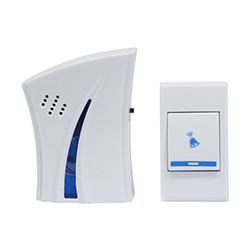 Timbre Inalámbrico Blanco 1 Pulsador con Base Enchufable