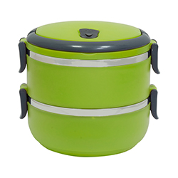 Vianda Doble para Comida Acero 1.4L Verde