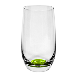 Vaso Kemi Alto de Vidrio Fondo Verde 12.8oz