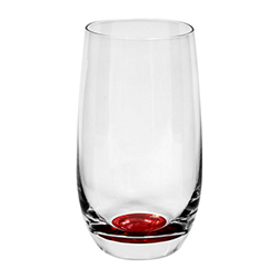 Vaso Kemi Alto de Vidrio Fondo Rojo 12.8oz