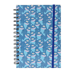 Cuaderno Pasta Dura Espiral de 1 Linea Shark  21x16cm