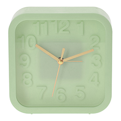 Reloj de Mesa con Alarma 13x13cm Verde