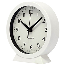 Reloj de Mesa con Alarma 15x16x4cm Blanco