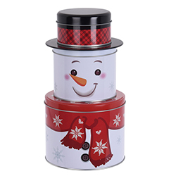 Caja de Metal 3 Niveles Navidad 26x14cm 