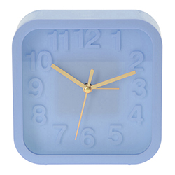 Reloj de Mesa con Alarma 13x13cm Celeste 