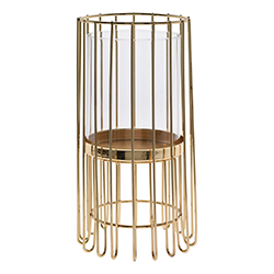 Portavela Dorado con Vidrio 23cm