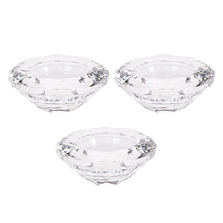 Porta Vela Cristal Tealight 3 Unidades