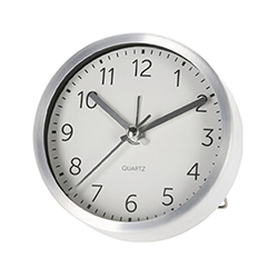 Reloj de Mesa con Alarma 9cm Plata