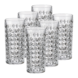 Vaso de Cristal Diamond Alto 260ml 6 Piezas Bohemia