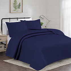 Sobrecama Sateen Navy 50/50 Queen - Full