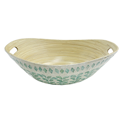 Bandeja Oval Vinh Nacar 44cm Blanco Verde