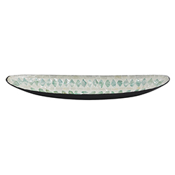 Bandeja Oval Vinh Nacar 12x43cm Blanca Verde