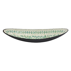 Bandeja Oval Vinh Nacar 18x48cm Blanca Verde