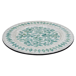 Porta Plato Vinh Nacar 33cm Blanco Verde