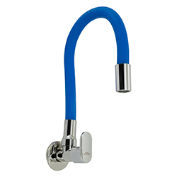 Grifería de Pared para Cocina Pico Flexible Azul Cromo Vitta  