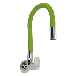 Grifería de Pared para Cocina Pico Flexible Verde Cromo Vitta  