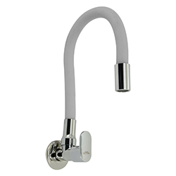 Grifería de Pared para Cocina Pico Flexible Blanco Cromo Vitta  